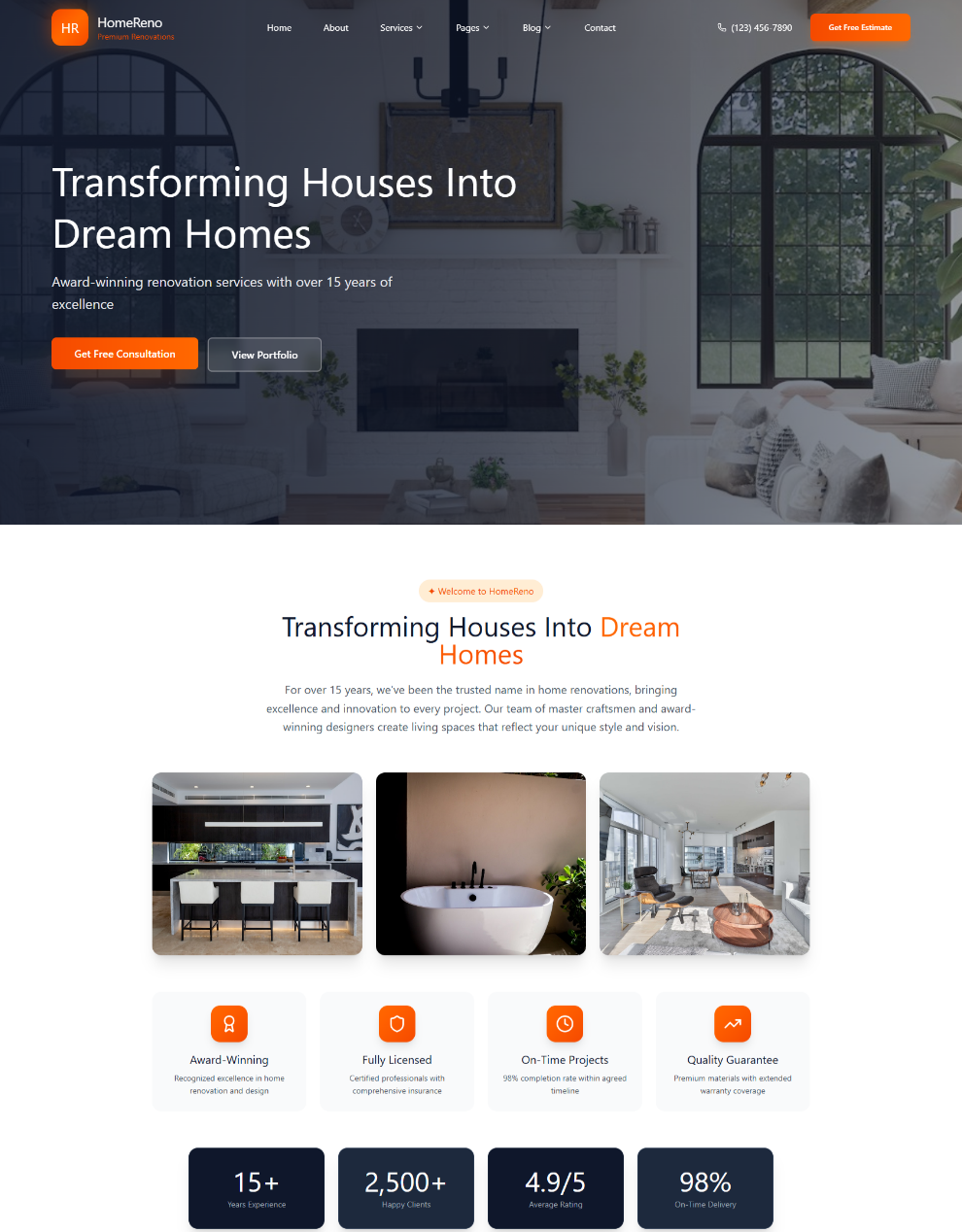 Free Home Renovation WordPress Theme