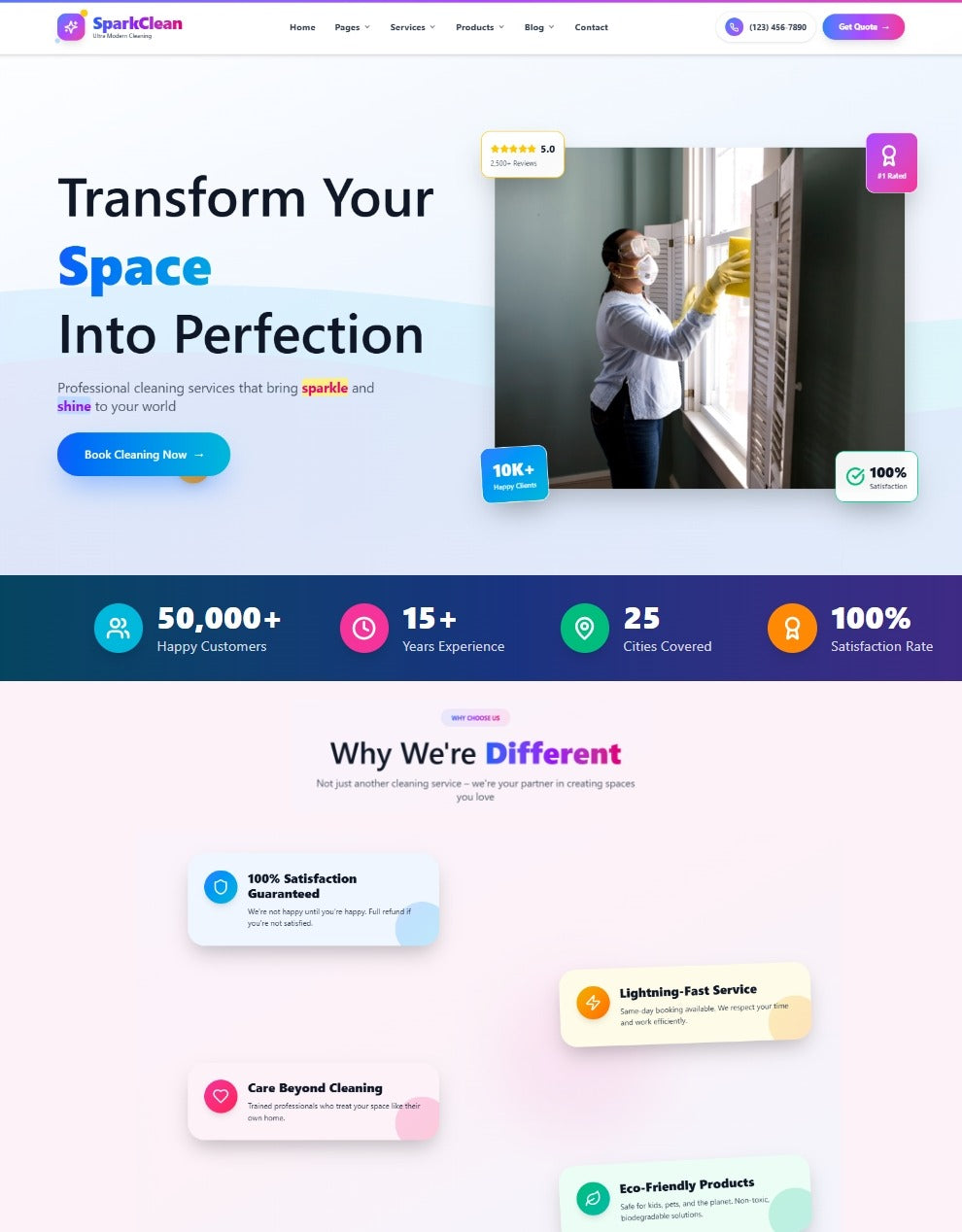 Premium Janitorial Cleaning Services WordPress Template