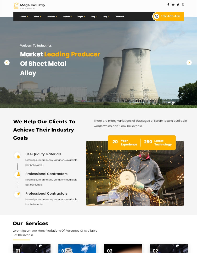 Mega Manufacturing Industry Wordpress Theme