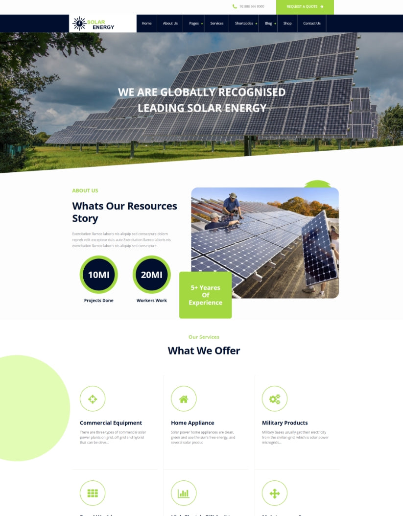 Premium Solar Power Wordpress Theme