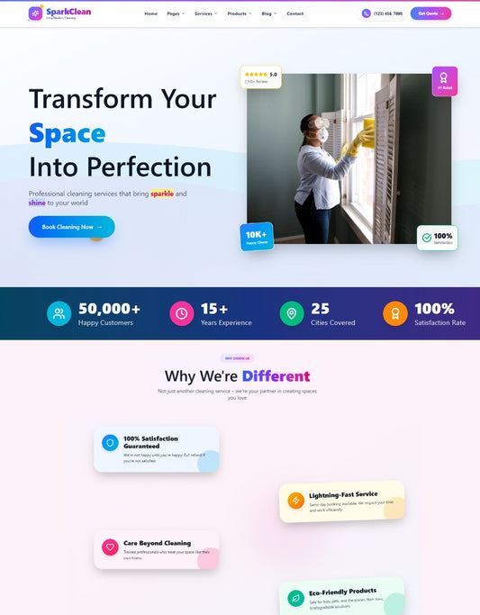 Premium Janitorial Cleaning Services WordPress Template