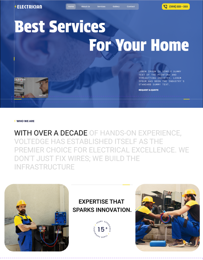 Premium Home Electrician WordPress Template